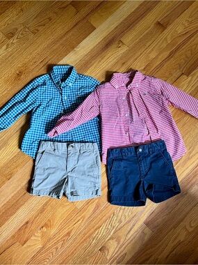 Vineyard Vine Gingham Button-Down Shirts and Shorts Combo